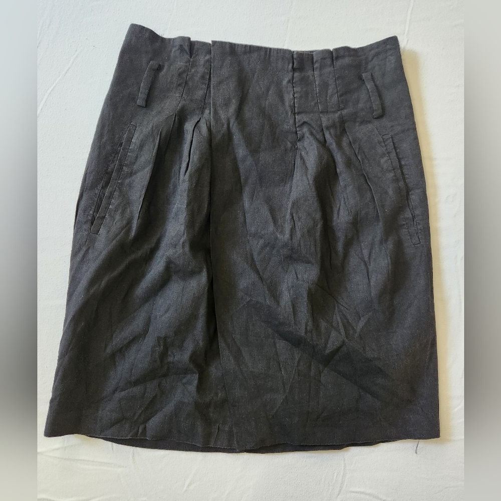 Elie Tahari Mini Skirt Pleated‎ Pockets Belt Loops Stretch Black Medium